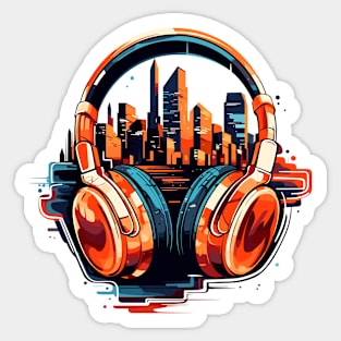 Headphone Music Non Stop Fun Urbain City Life Sticker